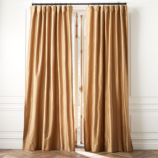 Seda Camel Brown Dupioni Silk Window Curtain Panel