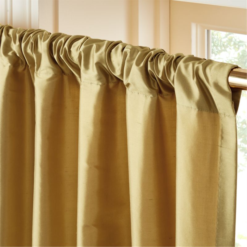 Seda Smoked Yellow Dupioni Silk Window Curtain Panel 48"x108" - image 2 of 6