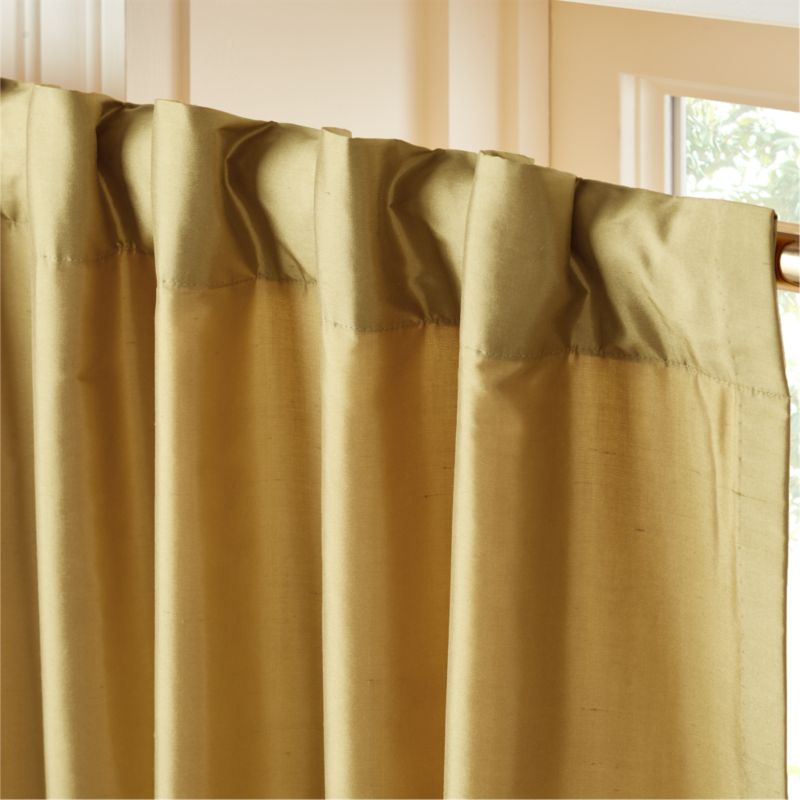 Seda Smoked Yellow Dupioni Silk Window Curtain Panel 48"x108" - image 3 of 6