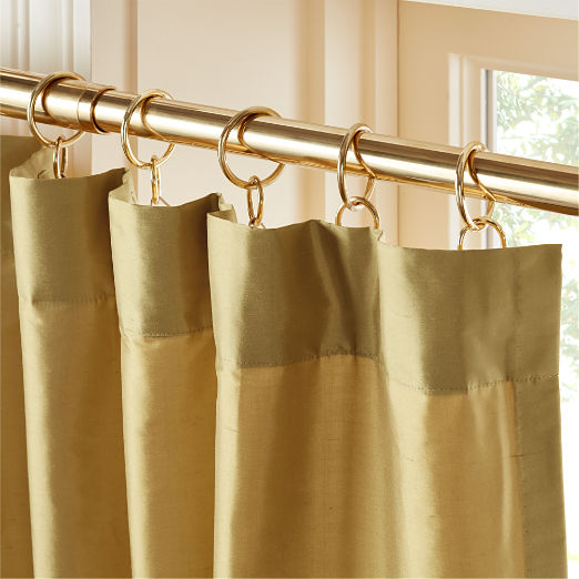 Seda Smoked Yellow Dupioni Silk Window Curtain Panel 48"x84"