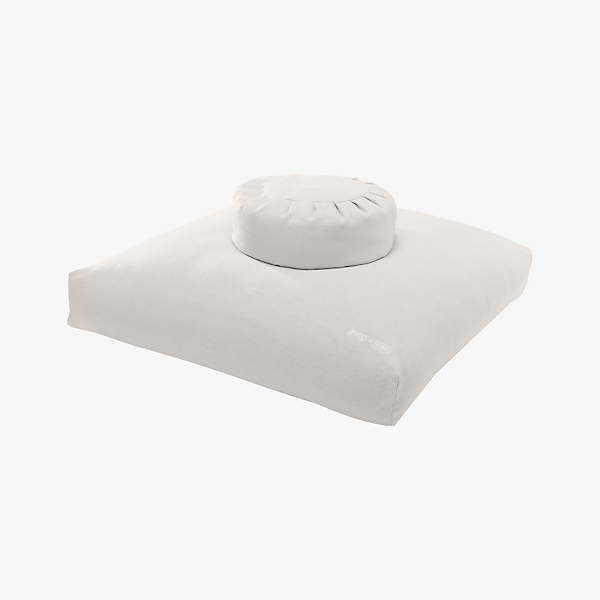 Sedona Small Zafu White Pleated Pillow Seat