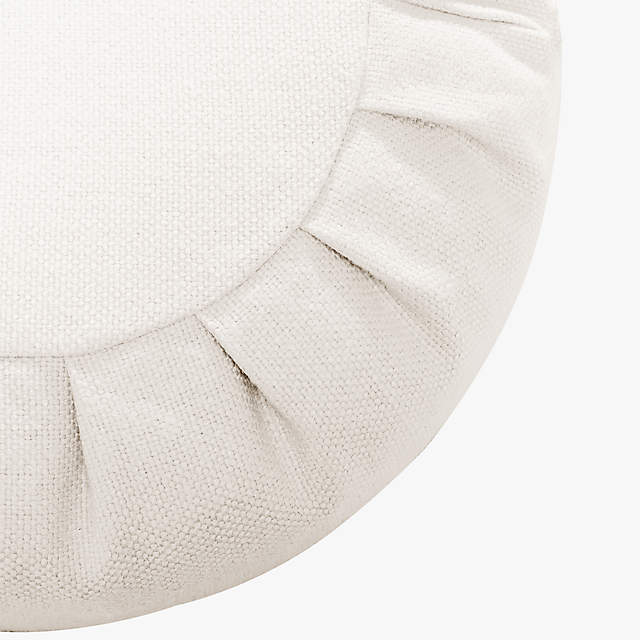 Sedona Small Zafu White Pleated Pillow Seat