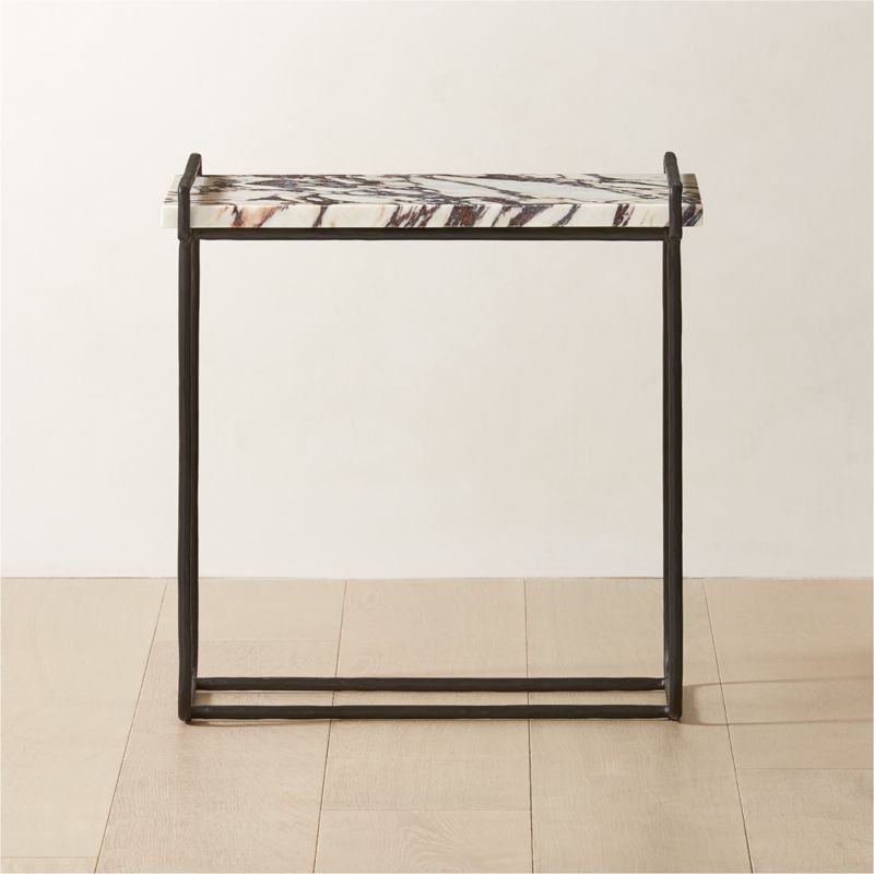 Sefro Modern Marble and Metal Side Table CB2 Canada