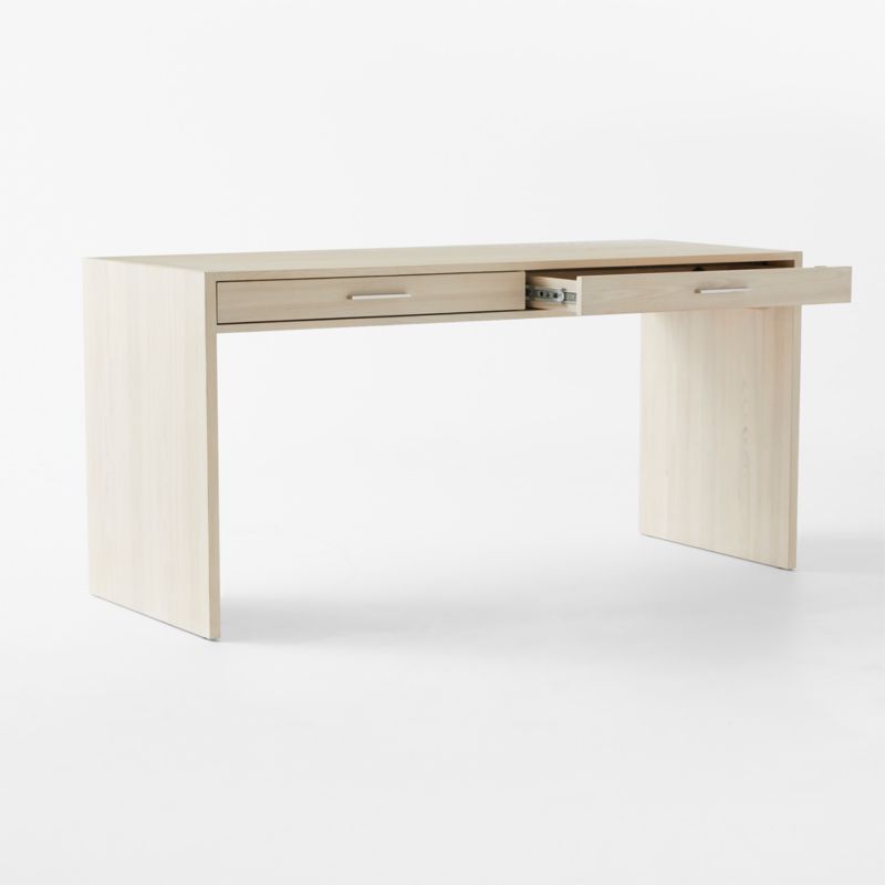 Segnato 2-Drawer White Wood Desk - image 5 of 10