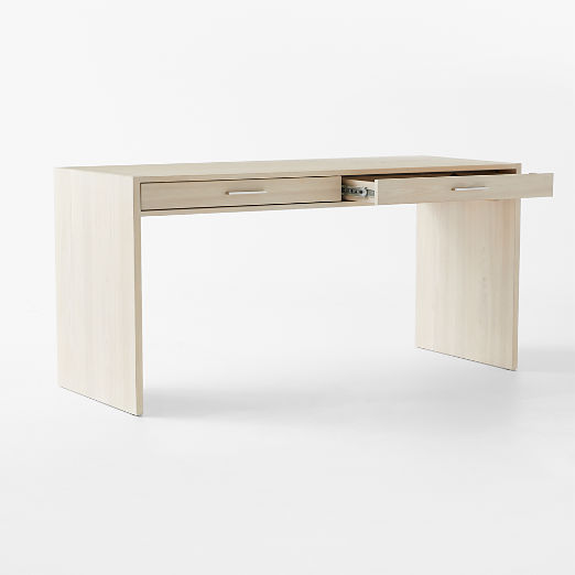 Segnato 2-Drawer White Wood Desk