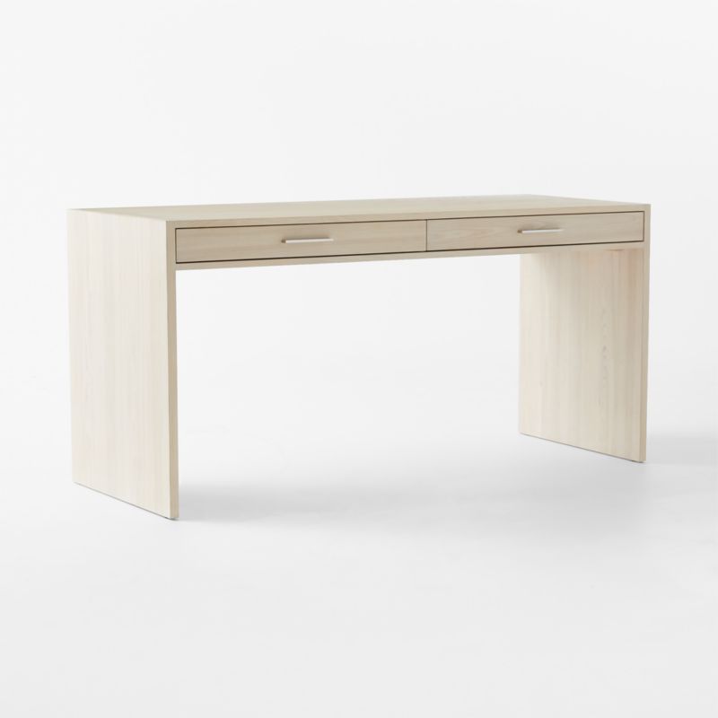 Segnato 2-Drawer White Wood Desk - image 4 of 10