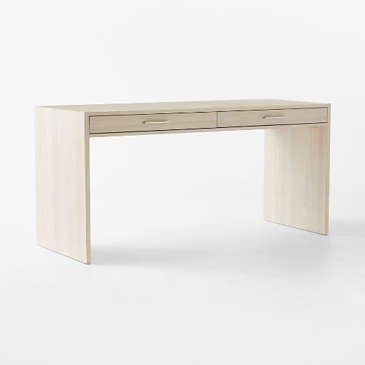 Segnato 2-Drawer White Wood Desk