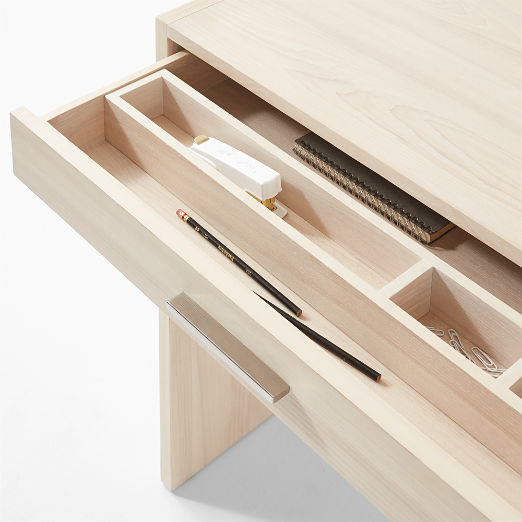 Segnato 2-Drawer White Wood Desk