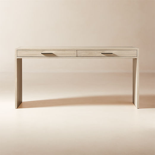 Segnato 2-Drawer White Wood Desk