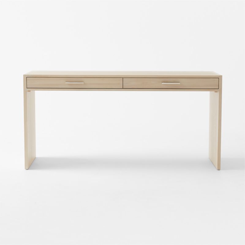 Segnato 2-Drawer White Wood Desk - image 3 of 10