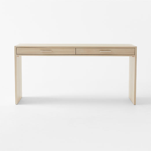 Segnato 2-Drawer White Wood Desk