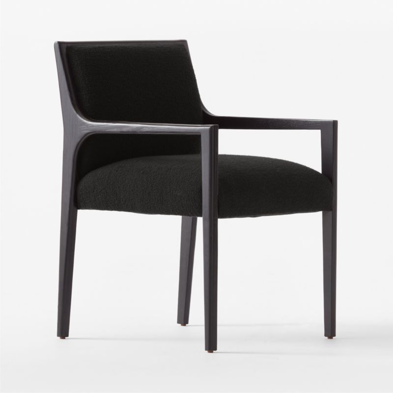 Segur Black Boucle Dining Armchair - image 5 of 9