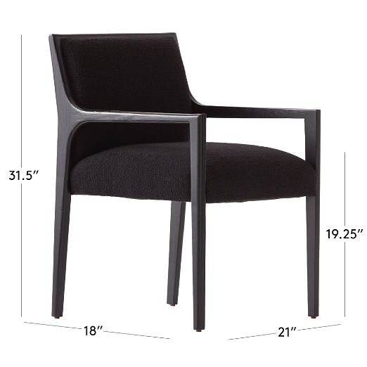 Segur Black Boucle Dining Armchair