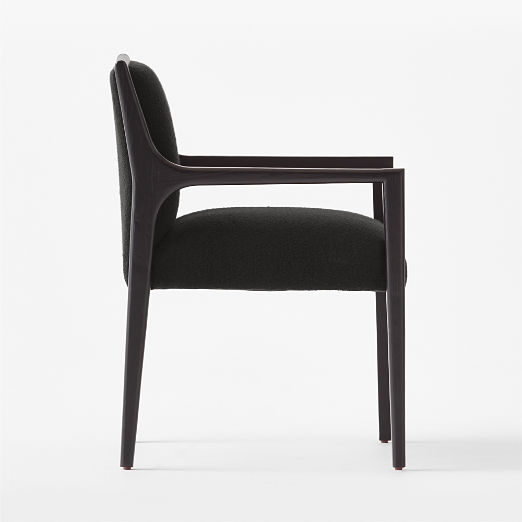 Segur Black Boucle Dining Armchair