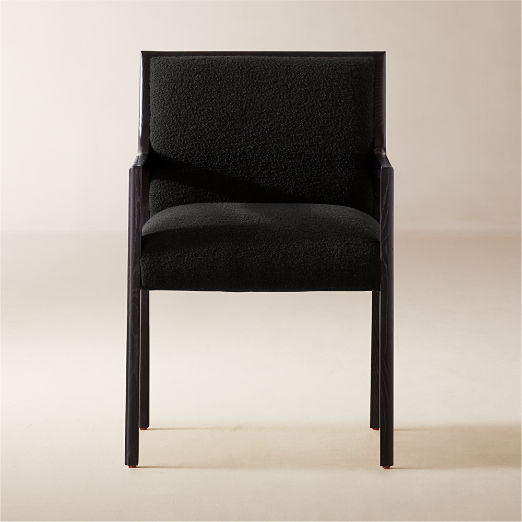 Segur Black Boucle Dining Armchair