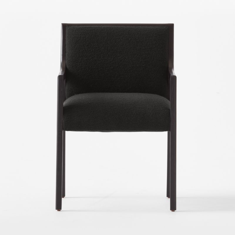 Segur Black Boucle Dining Armchair - image 4 of 9