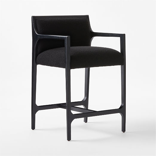 Segur Black Boucle Counter Stool