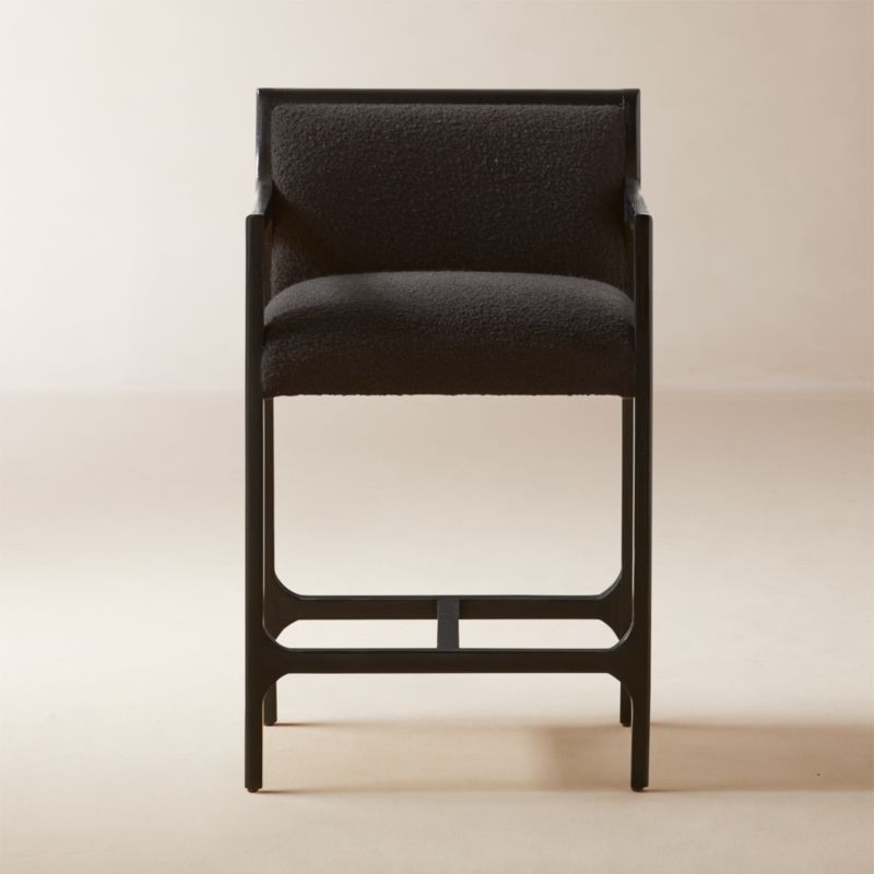 Segur Black Boucle Counter Stool - image 0 of 8