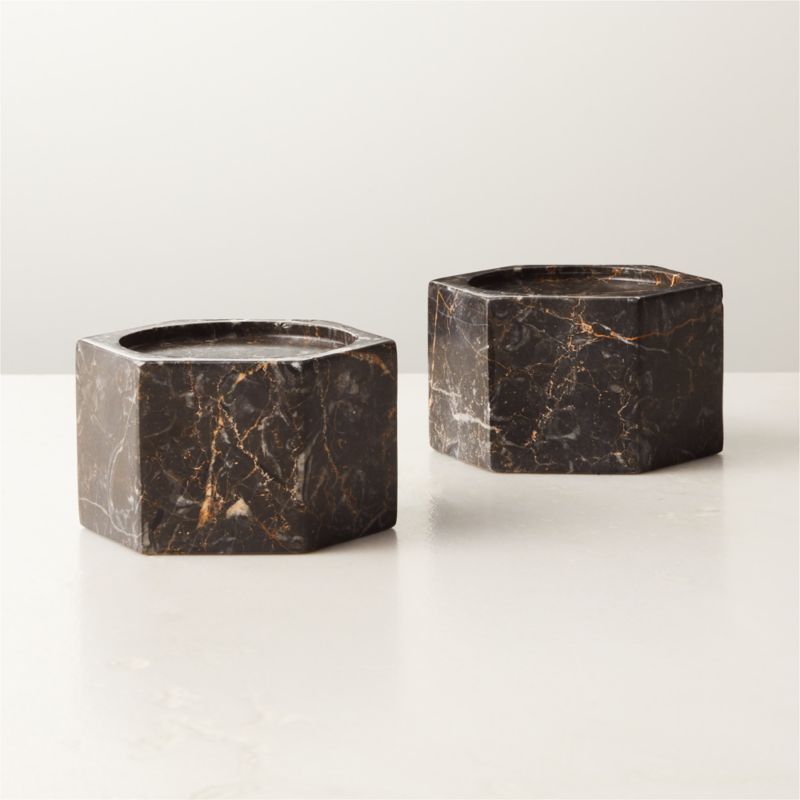 Sei Black Marble Pillar Candle Holder - image 3 of 6