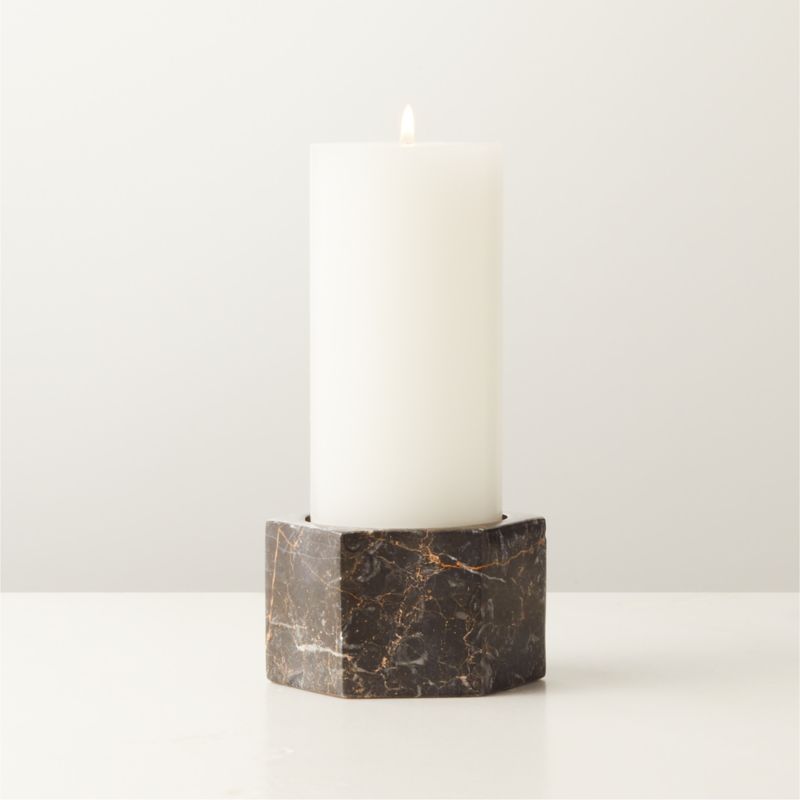 Sei Black Marble Pillar Candle Holder - image 2 of 6