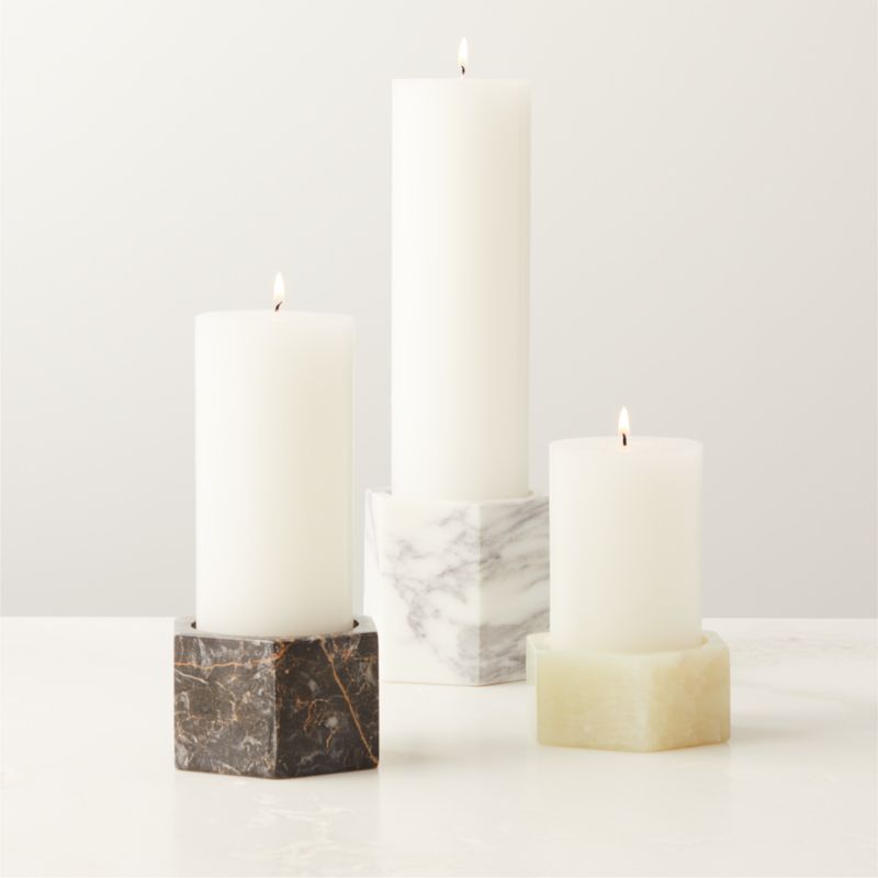 Sei White Marble Pillar Candle Holder - image 1 of 6