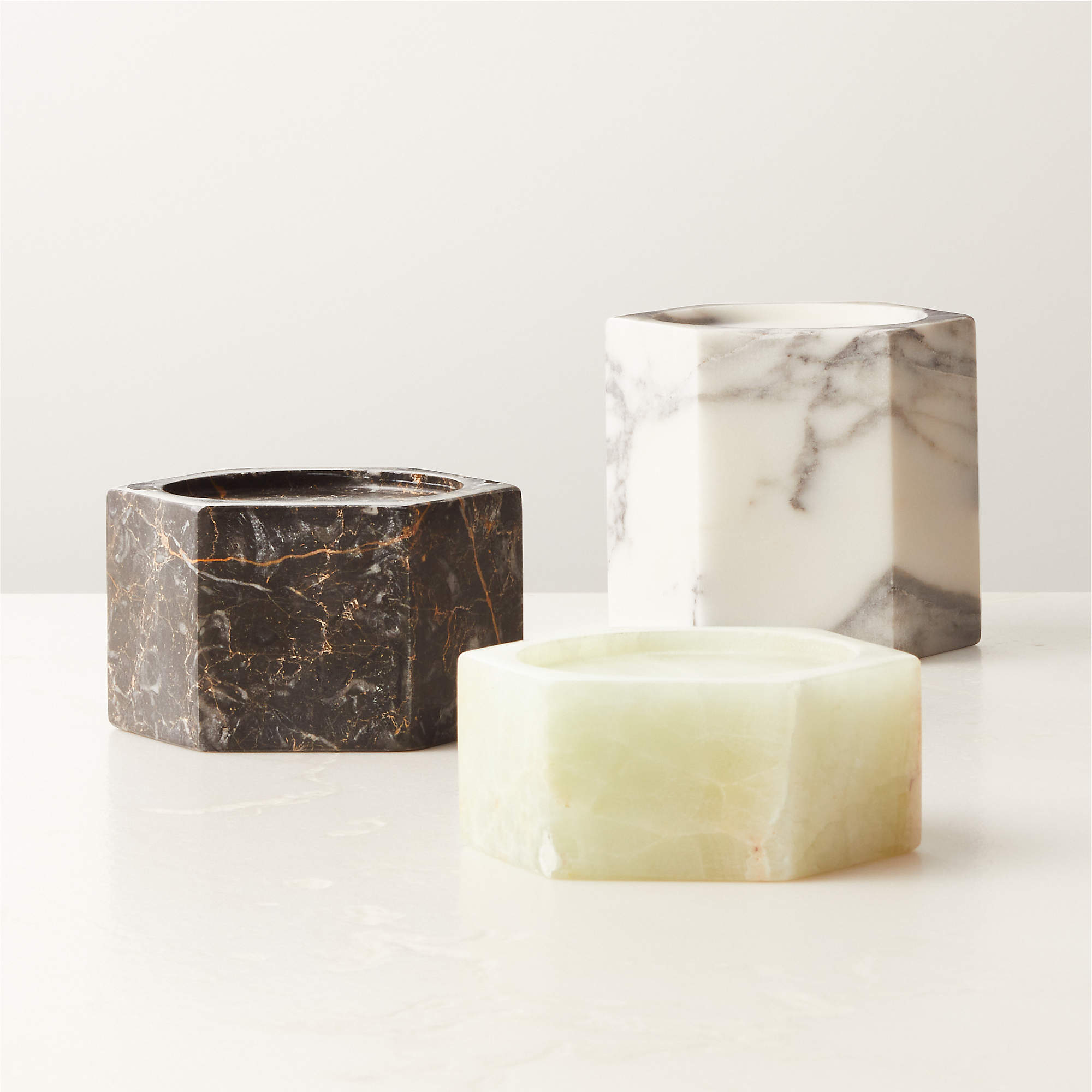 Sei Modern Pillar Candle Holders Set of 3 CB2