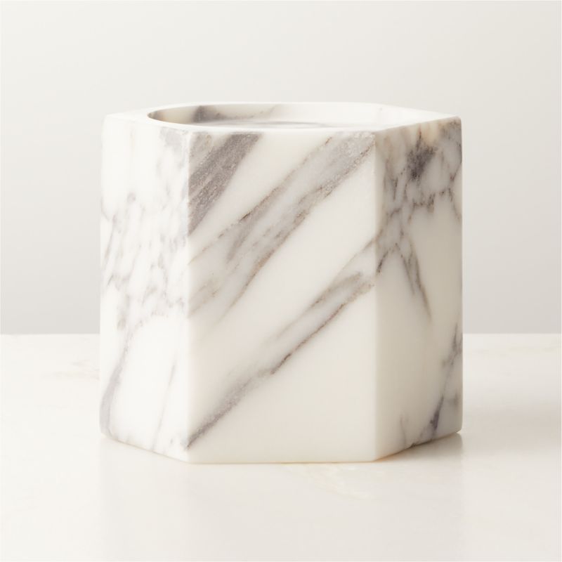 Sei White Marble Pillar Candle Holder - image 0 of 6