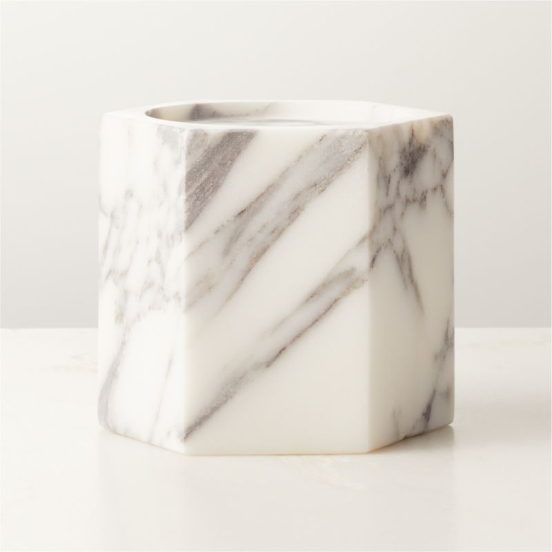 View Sei White Marble Pillar Candle Holder details