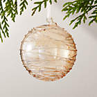 Seine Round Amber Glass Christmas Tree Ornament 4"