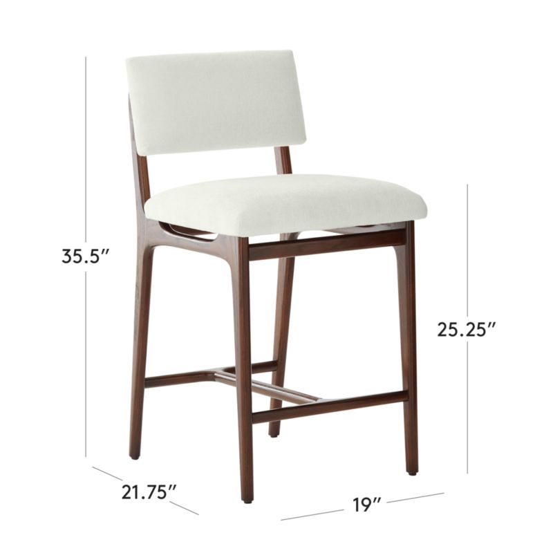 View Selby White Upholstered Counter Stool Set of 2 - image 2 of 7