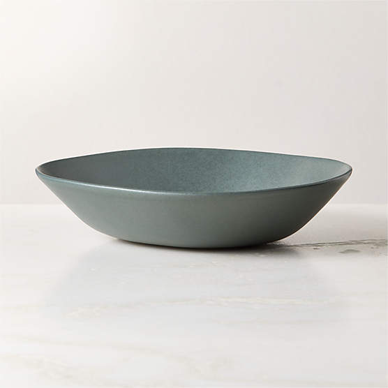 Selene Green Stoneware Pasta Bowl