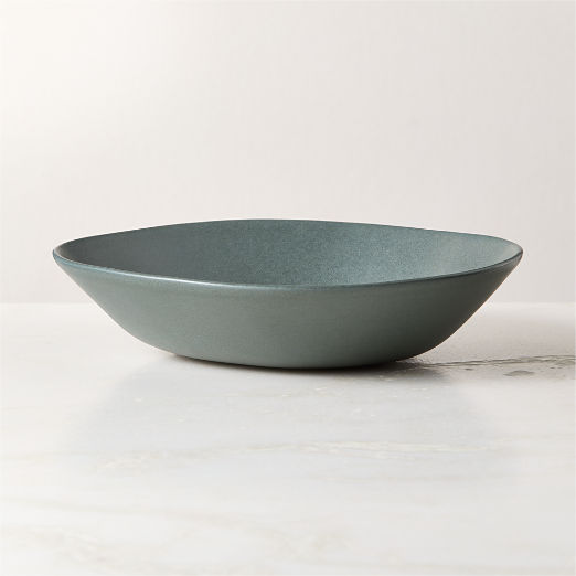 Selene Green Stoneware Pasta Bowl