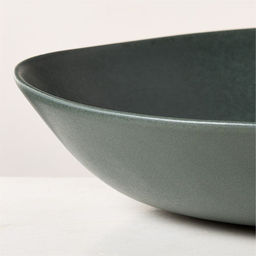 Selene Green Stoneware Serving Bowl