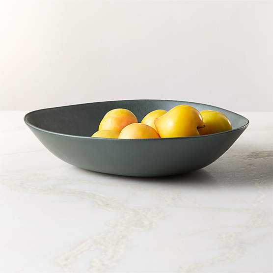 Selene Green Stoneware Serving Bowl