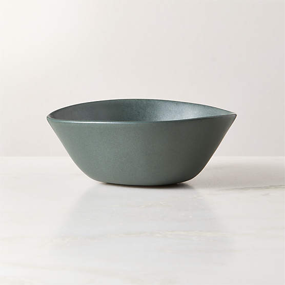 Selene Green Stoneware Soup Bowl