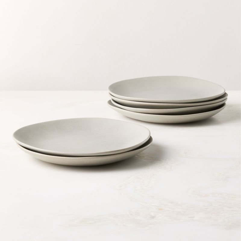 View Selene Grey Stoneware Dinner Plates Set of 6 details