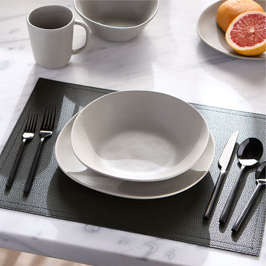 Selene Grey Stoneware Pasta Bowl