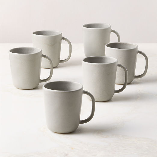 Selene Grey Stoneware Mugs Set of 6