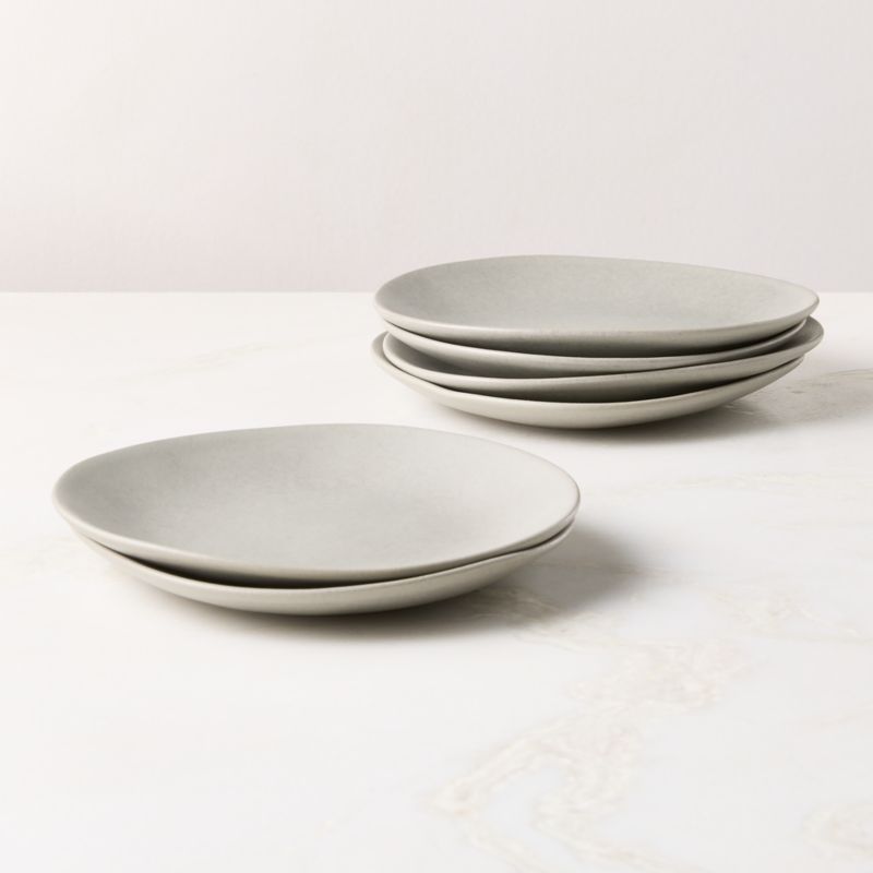 View Selene Grey Stoneware Salad Plates Set of 6 details