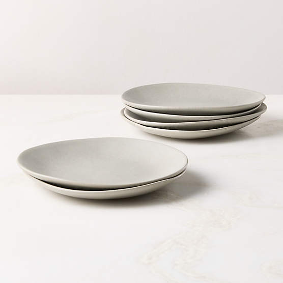 Selene Grey Stoneware Salad Plates Set of 6