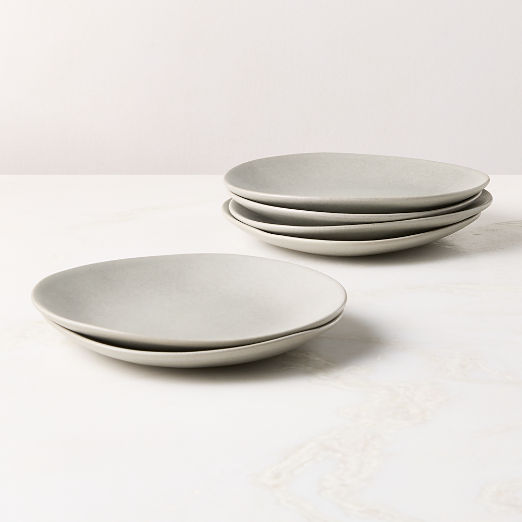 Selene Grey Stoneware Salad Plates Set of 6