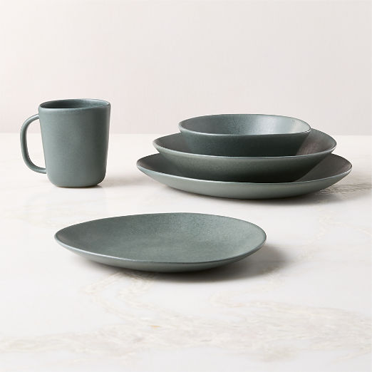 Selene 4-Piece Green Stoneware Dinnerware Set