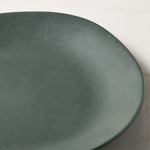Selene Green Round Stoneware Serving Platter