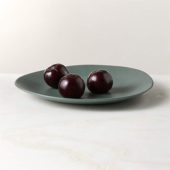 Selene Green Round Stoneware Serving Platter