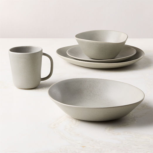 Selene 4-Piece Grey Stoneware Dinnerware Set