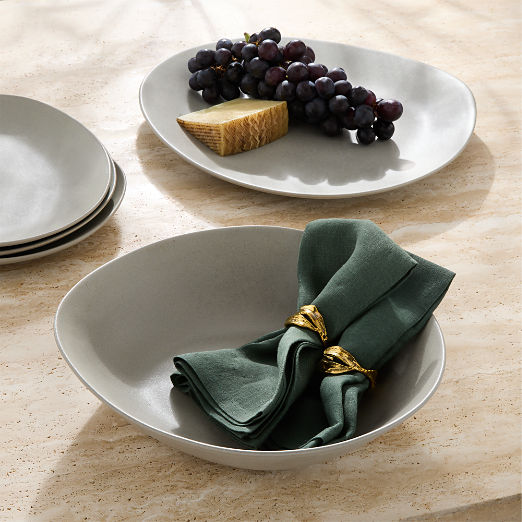 Selene Round Grey Stoneware Serving Platter
