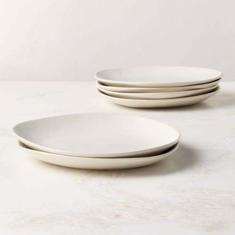 View Selene Ivory Stoneware Dinner Plates Set of 6 details