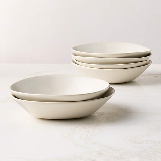 Selene Ivory Stoneware Pasta Bowls Set of 6