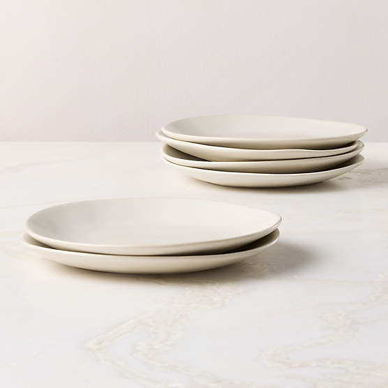 Selene Ivory Stoneware Salad Plates Set of 6