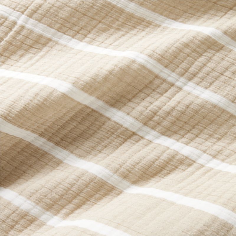 Selene Organic Cotton Gauze Sand Stripe Full/Queen Duvet Cover - image 2 of 3